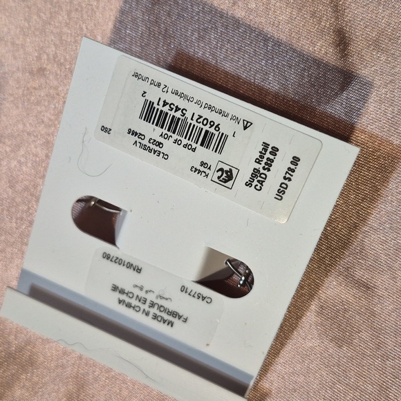 NWT ❤️ KATE SPADE ❤️ POP OF JOY 🍾 Huggie CZ & Silver Earrings 🍾 $78 R 🥳 Party - Picture 3 of 4